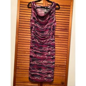 Brand New Axcess Purple Blue Drape Neck Dress 🍇